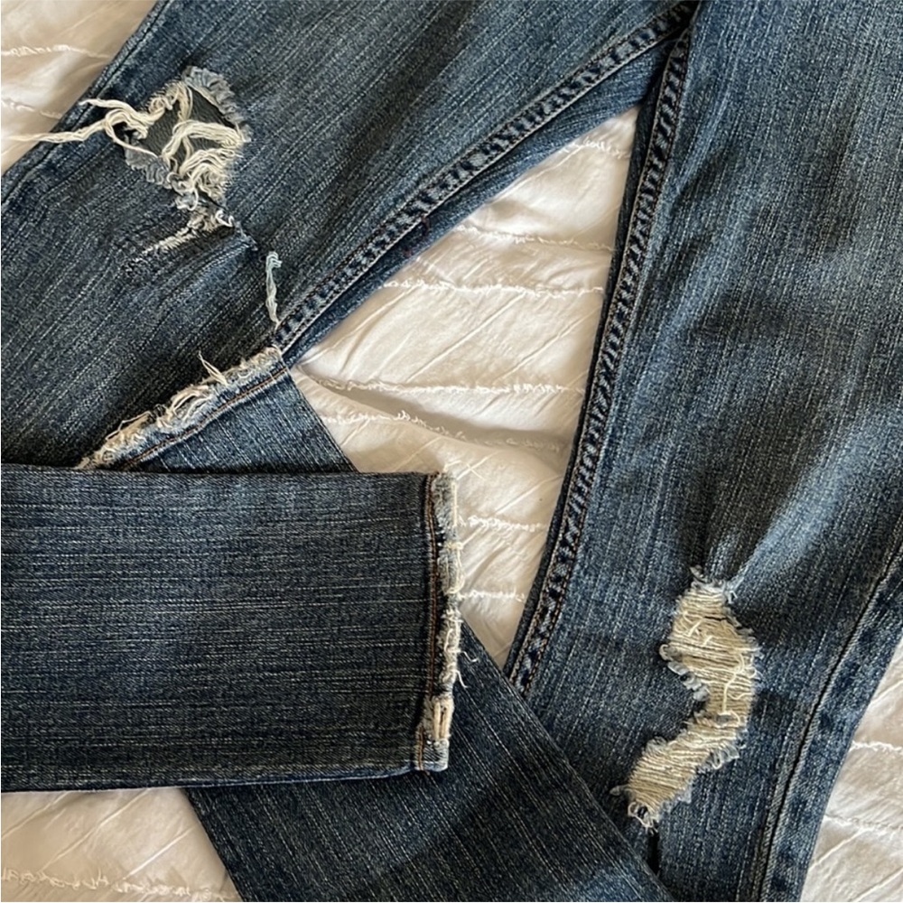 Jet Jeans by John Eshaya Vintage blue dark skinny pants distressed ripped - Picture 7 of 8